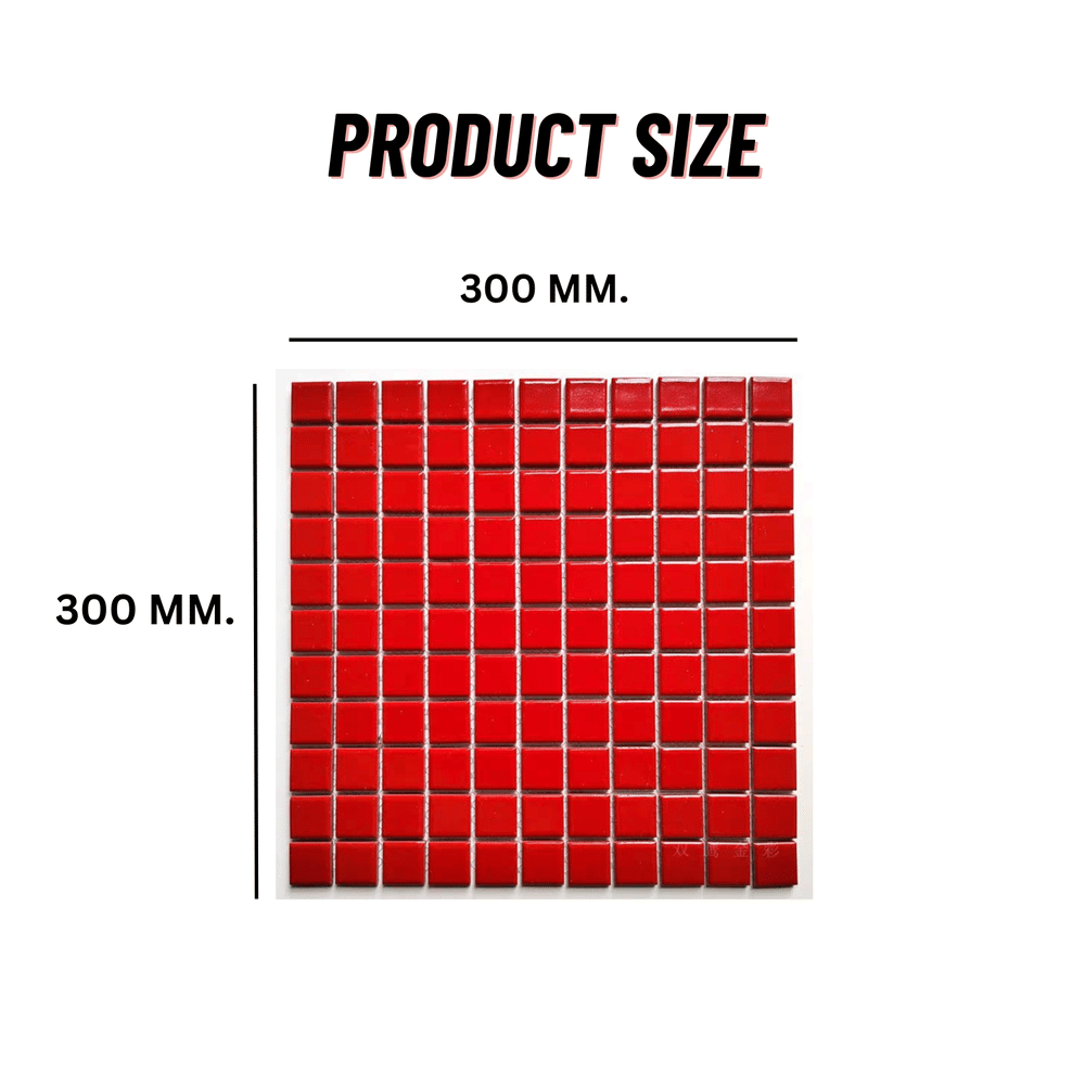 โมเสค TIMELESS TILES รุ่น CLASSIC SQUARE 25 ขนาด 30X30 ซม. สีแดง ผิวเงา GLOSS RED โมเสคเซรามิกทรงสี่เหลี่ยมจัตุรัส_1